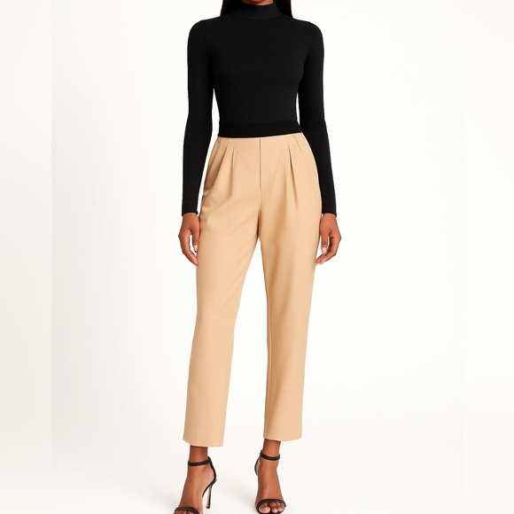 NWT Alice + Olivia$275 Roy Contrast Waistband Tapered Pants